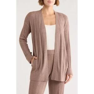 NWT! Barefoot Dreams® CozyChic Ultra Lite® Variegated Rib Open Cardigan Size XS